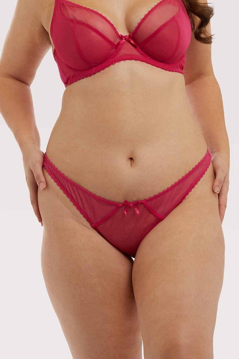 Grace Hot Pink Mesh Thong